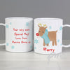 Personalised Felt Stitch Reindeer Plastic Mug