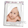 Personalised Flowers and Butterflies Name Silver 5x7 Photo Frame