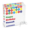 Personalised Bright Flowers Medium Crystal Token