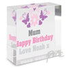 Personalised Flowers and Butterflies Medium Crystal Token