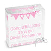 Personalised Bunting Pink Medium Crystal Token