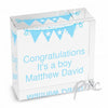Personalised Bunting Blue Medium Crystal Token