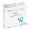 Personalised Heart Blue Medium Crystal Token