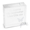 Personalised Butterfly Grey Medium Crystal Token