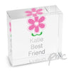 Personalised Pink Flower Medium Crystal Token