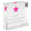 Personalised Pink Star Medium Crystal Token