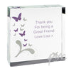 Personalised Butterflies Large Crystal Token