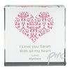 Personalised Damask Ruby Heart Large Crystal Token
