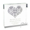 Personalised Damask Black Heart Large Crystal Token