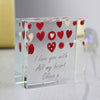 Personalised Fabric Hearts Design Medium Crystal Token
