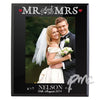 Personalised Bling Mr & Mrs Black Glass 5x7 Photo Frame