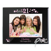 Personalised 21st Birthday Black Glass 7x5 Photo Frame