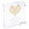 Personalised Gold Damask Heart Large Crystal Token