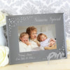 Personalised Any Message Diamante Landscape 6x4 Glass Photo Frame