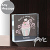 Personalised Vintage Pastel Cupcake Large Crystal Token