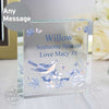 Personalised Country Diary Blue Blossom Large Crystal Token