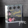 Personalised Floral Dot Medium Crystal Token