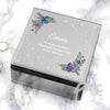 Personalised Floral Butterfly Diamante Glass Trinket Box