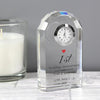 Personalised Heart Motif Crystal Clock