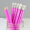 Personalised Flower Motif Pink Pencils