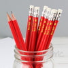 Personalised Alien Motif Red Pencils