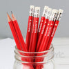 Personalised Flower Motif Red Pencils