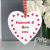 Personalised Hearts Design Wooden Heart Shaped Decoration