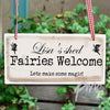 Personalised Fairies Welcome Wooden Sign