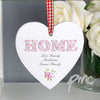 Personalised Floral Design  Home Wooden Heart Decoration