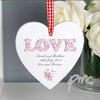 Personalised Floral Design Love Wooden Heart Decoration