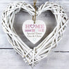 Personalised Floral Design Home Sweet Home Wicker Heart
