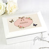 Personalised Delicate Butterfly White Jewellery Box