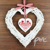 Personalised Christmas Wishes Wicker Heart Decoration