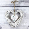 Personalised Forget Me Not Wicker Heart Decoration