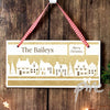 Personalised Festive Village Wooden Sign
