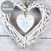 Personalised Home is Where... Wicker Heart Decoration