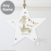 Personalised Hessian Giraffe Wooden Star Decoration
