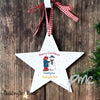 Personalised Paddington Bear Christmas Wooden Star Decoration