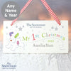 Personalised The Snowman and the Snowdog My 1st Christmas Wooden Sign