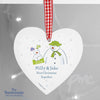 Personalised The Snowman and the Snowdog My 1st Christmas Heart Decoration
