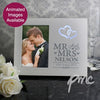 Personalised Hearts Mr & Mrs 4x6 Light Up Frame