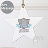 Personalised No.1 Shield Wooden Star Decoration
