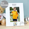 Personalised Football 4x6 White Wooden Photo Frame