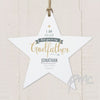 Personalised I Am Glad... Godfather Wooden Star Decoration