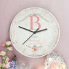 Personalised Floral Bouquet Shabby Chic Large Wooden Clock