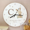 Personalised Hessian Rabbit Shabby Chic Large Wooden Clock