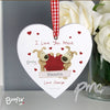 Personalised Boofle Shared Heart Wooden Heart Decoration