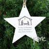 Personalised Nativity Wooden Star Decoration