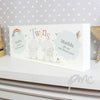 Personalised Hessian Elephant Twins Wooden Block Sign