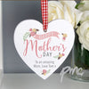 Personalised Floral Bouquet Mother's Day Wooden Heart Decoration